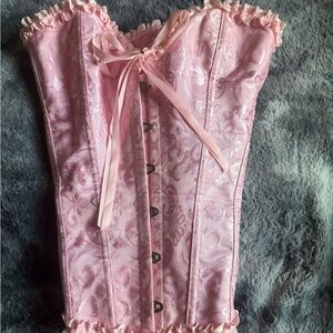 Lace-Up Pink Corset Bustier